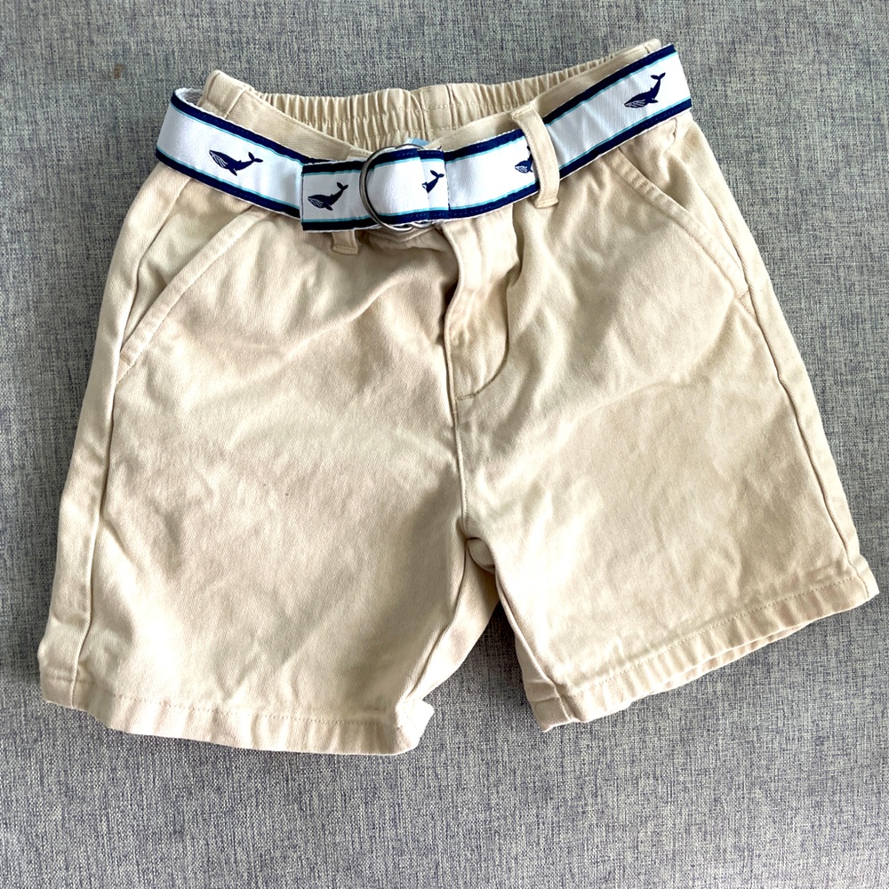Janie and Jack khaki short with whale belt
